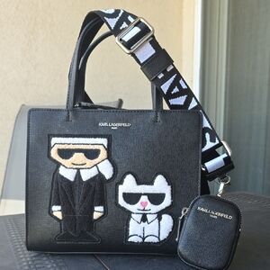 Karl Lagerfeld Black Bag with Iconic Character Design